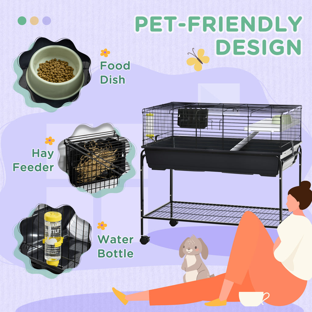 PawHut Two-Story Small Animal Cage Removable from Stand