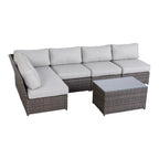 4-Person Outdoor Wicker Seating Set with Cushions – Fully Assembled