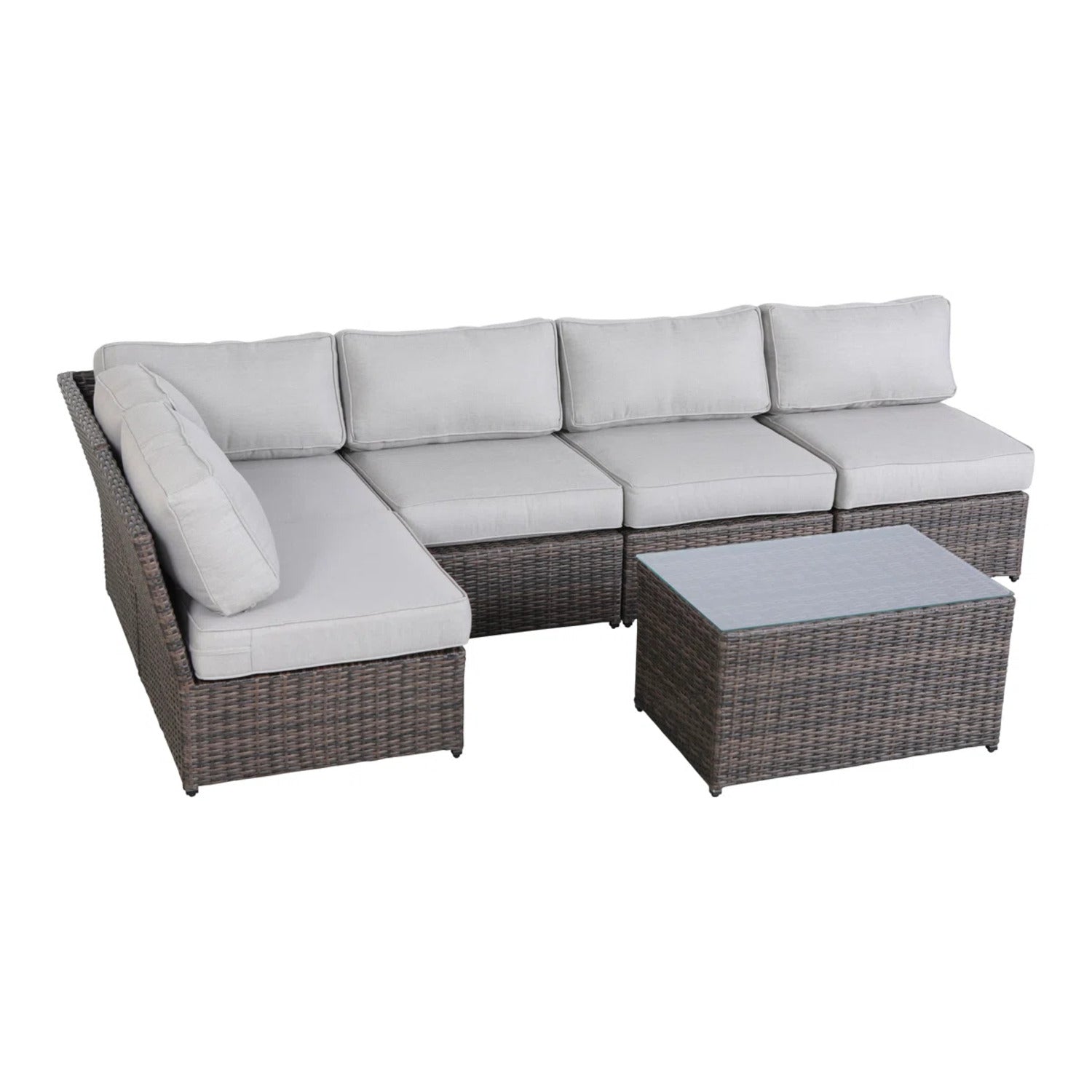 4-Person Outdoor Wicker Seating Set with Cushions – Fully Assembled