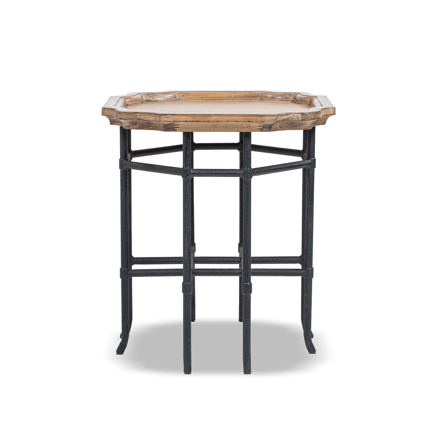 Foundry 24" Square Reclaimed Pine Wood & Iron Side Table