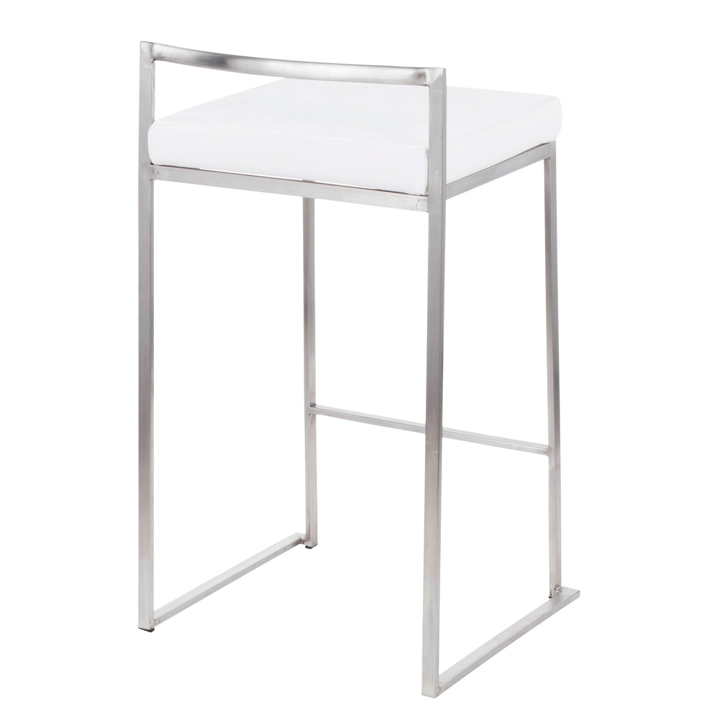 26" Contemporary Stackable Counter Stool Set in Stainless Steel