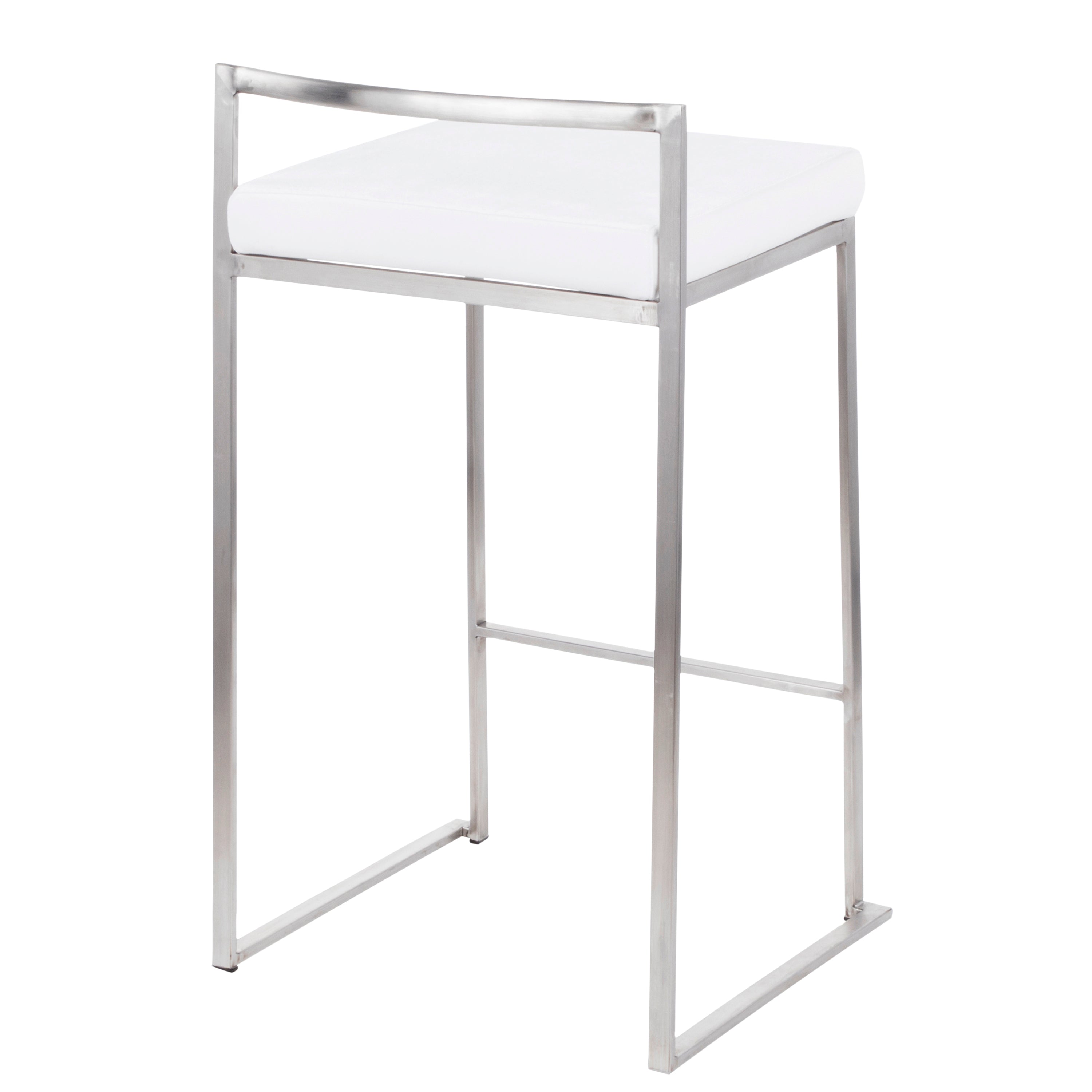 26" Contemporary Stackable Counter Stool Set in Stainless Steel