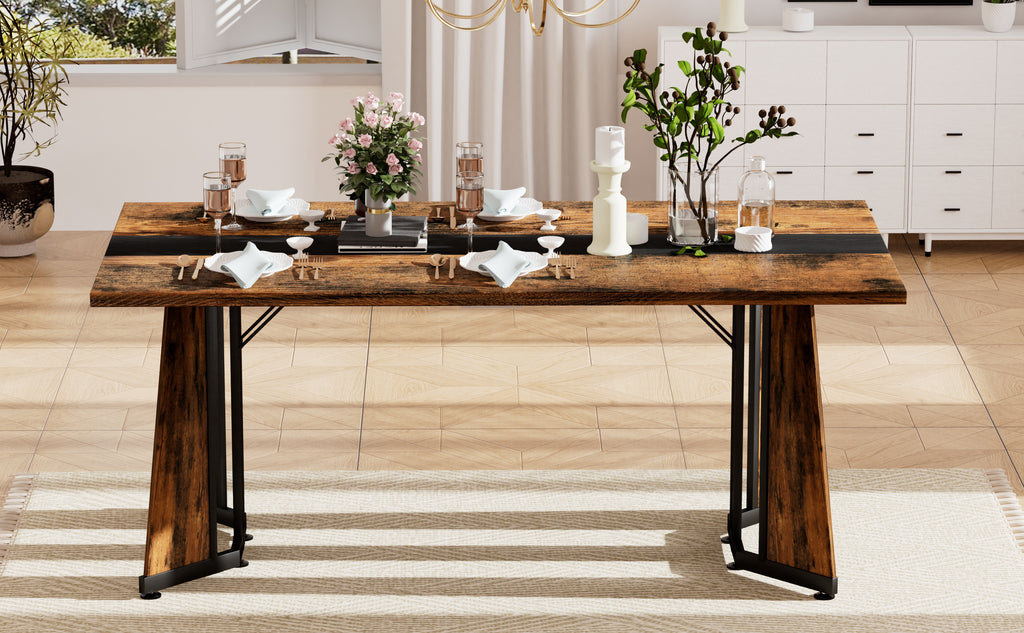 Rustic Large Dining Table for 8 People