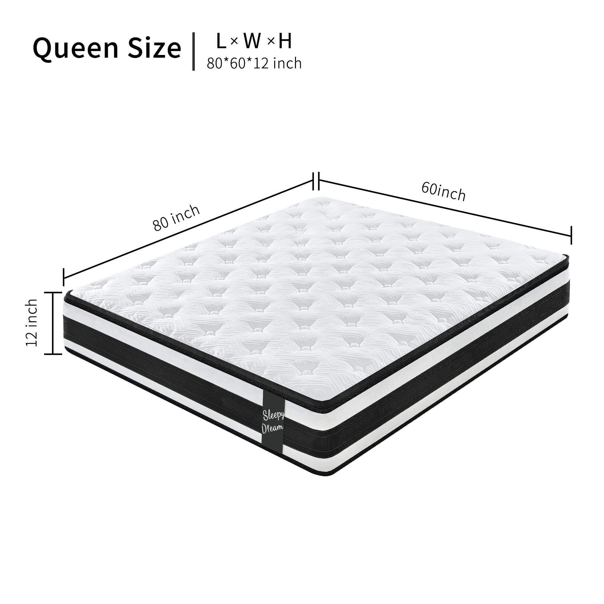 Full Size Hybrid Mattress Breathable Cool Knitted Fabric Cover Soft Memory Foam Individual Pocket Spring CetriPUR-US