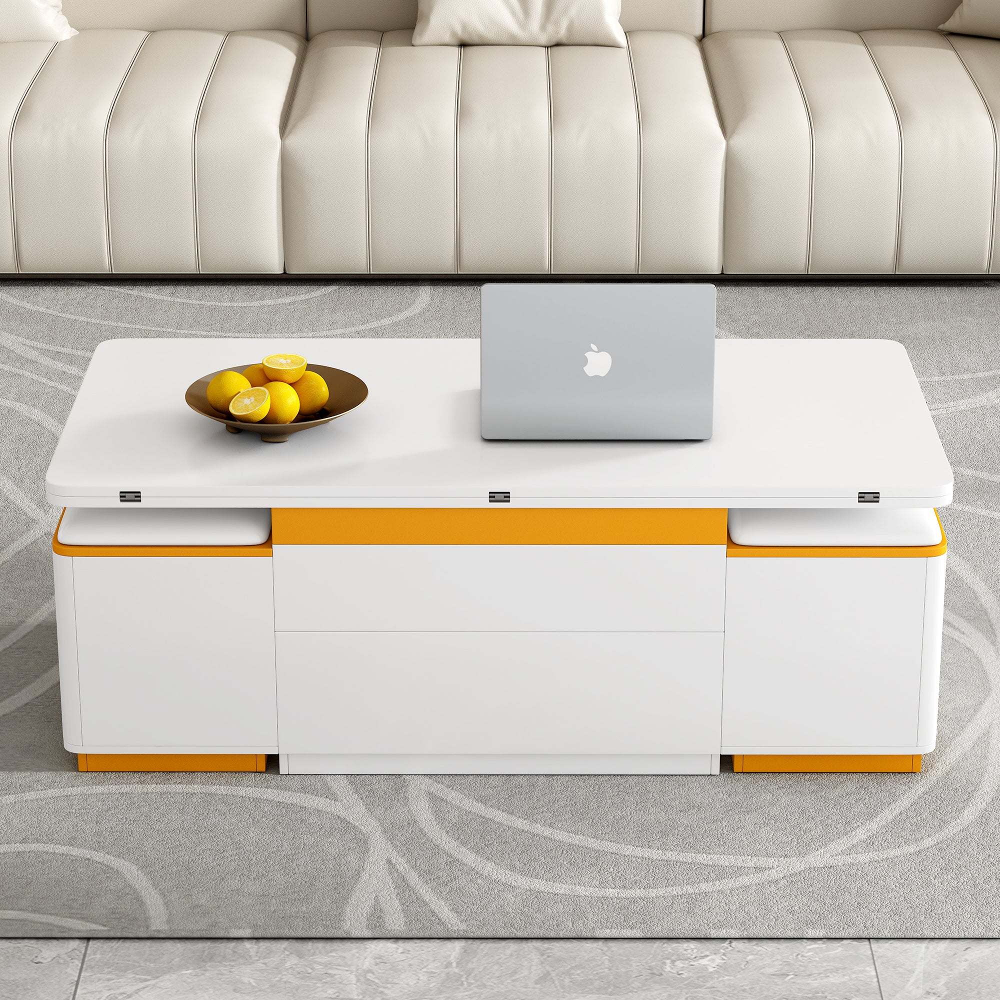 Vibe Haus Lift-Top Coffee Table with Storage Stools