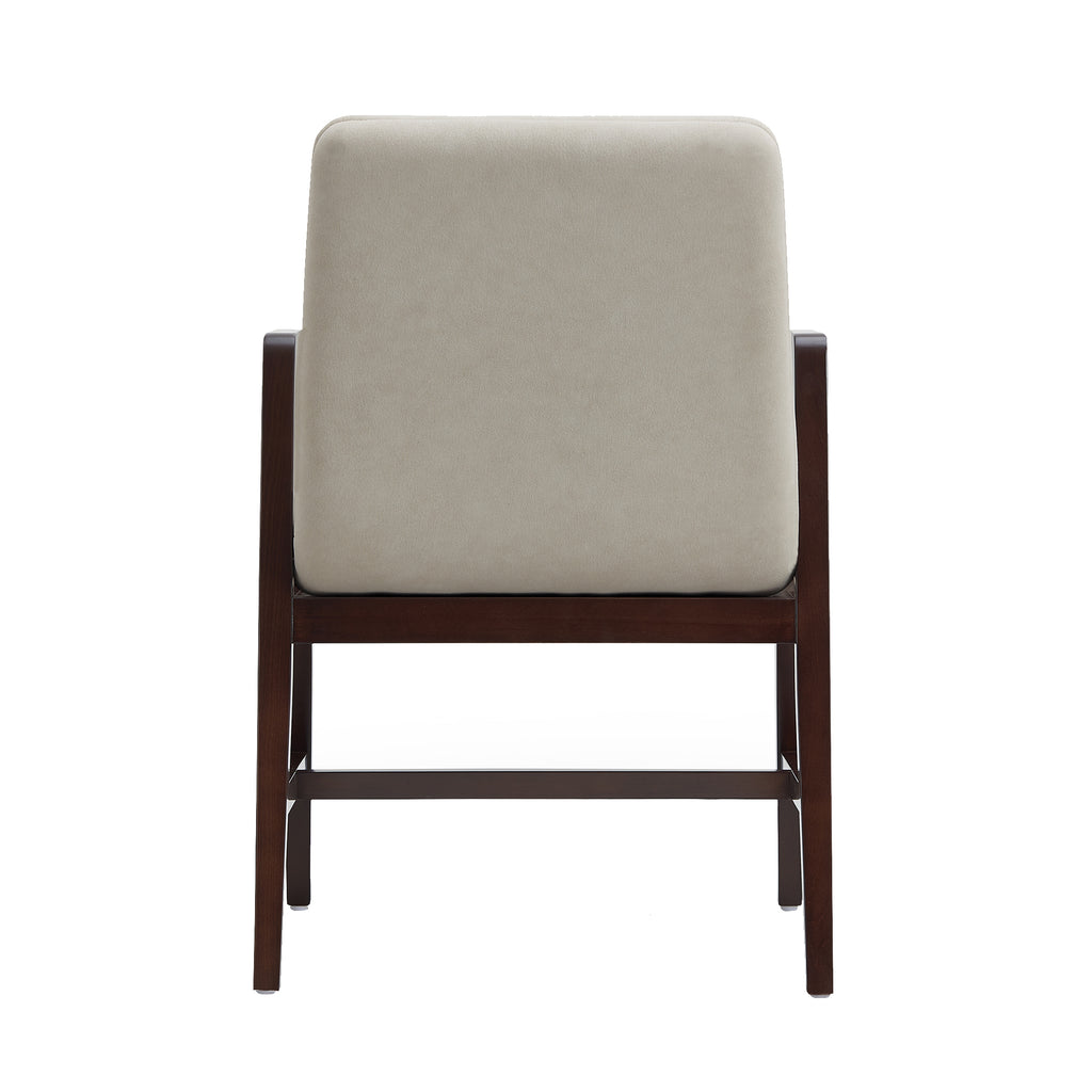 Stella Wood Velvet Armchair in Champagne