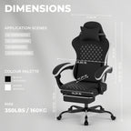 Gaming Chair with Massage and Footrest
