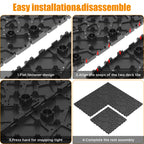 Stone Texture 12" Patio Deck Tiles - Set of 44
