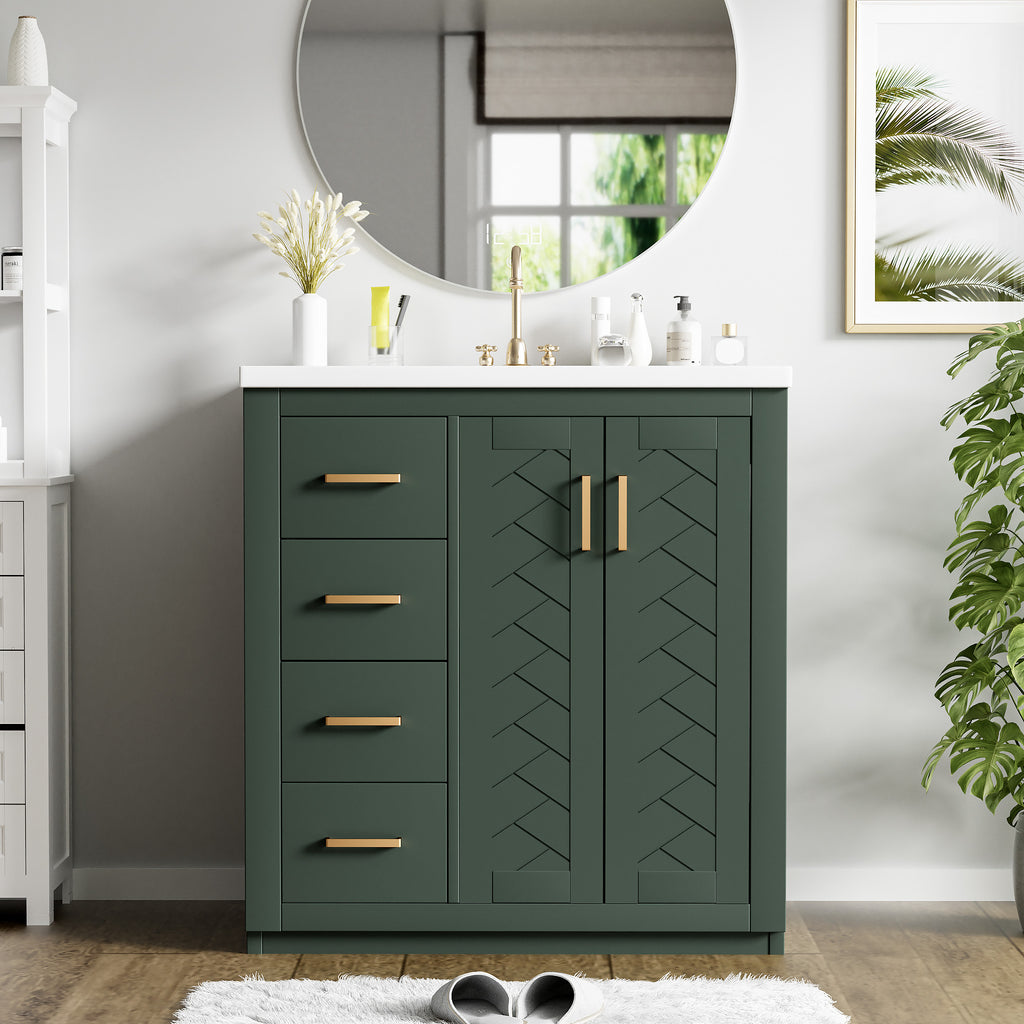 30'' Bathroom Vanity with Ceramic Sink Combo