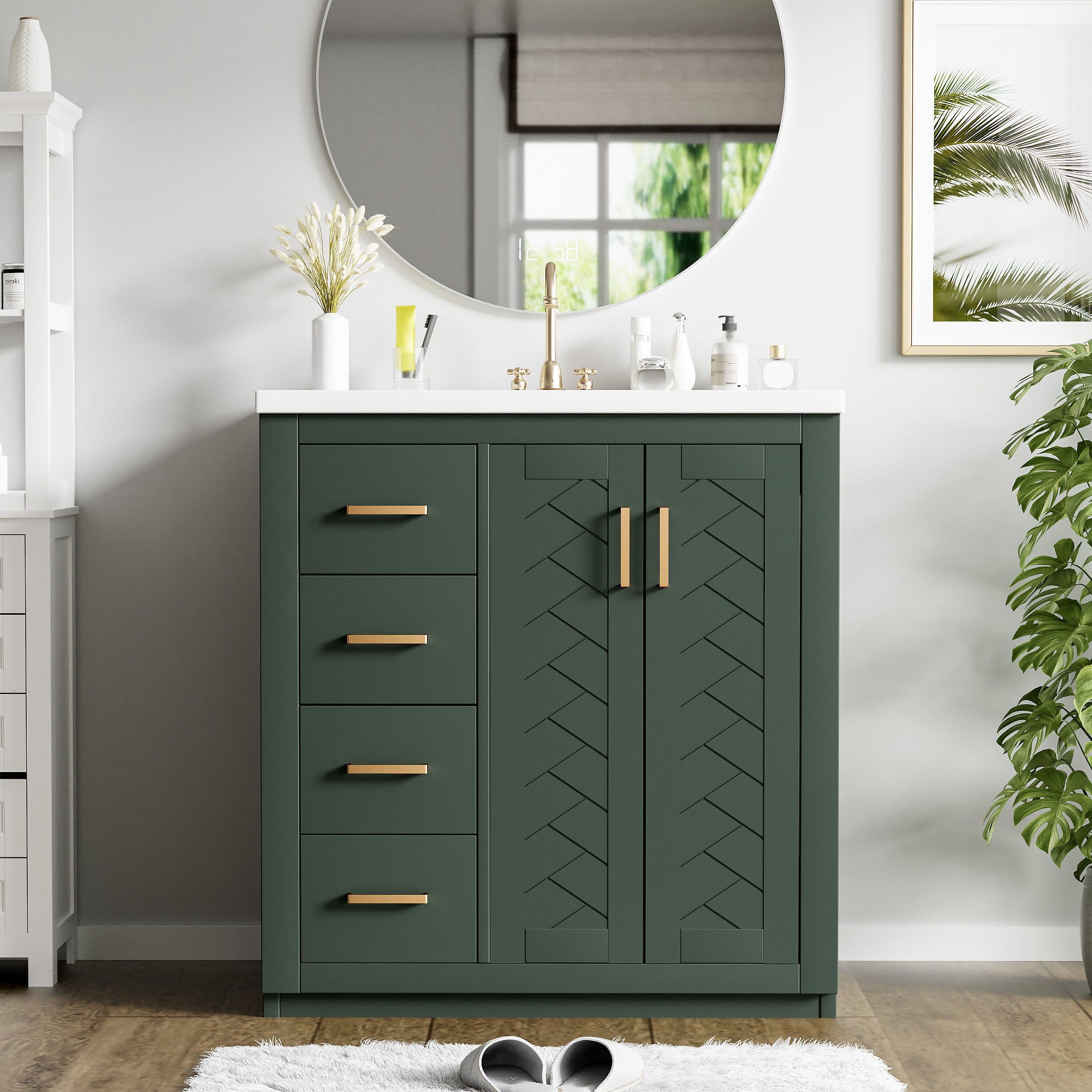 30'' Bathroom Vanity with Ceramic Sink Combo