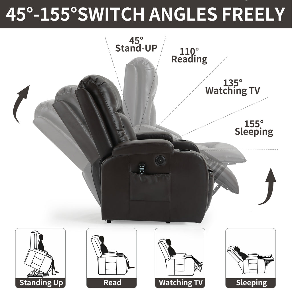 Infinite Position Power Lift Recliner Chair for Elderly
