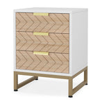 Set of 2 Modern Nightstands with 3 Drawers