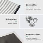 16 Gauge Stainless Steel Undermount Double Bowl Kitchen Sink