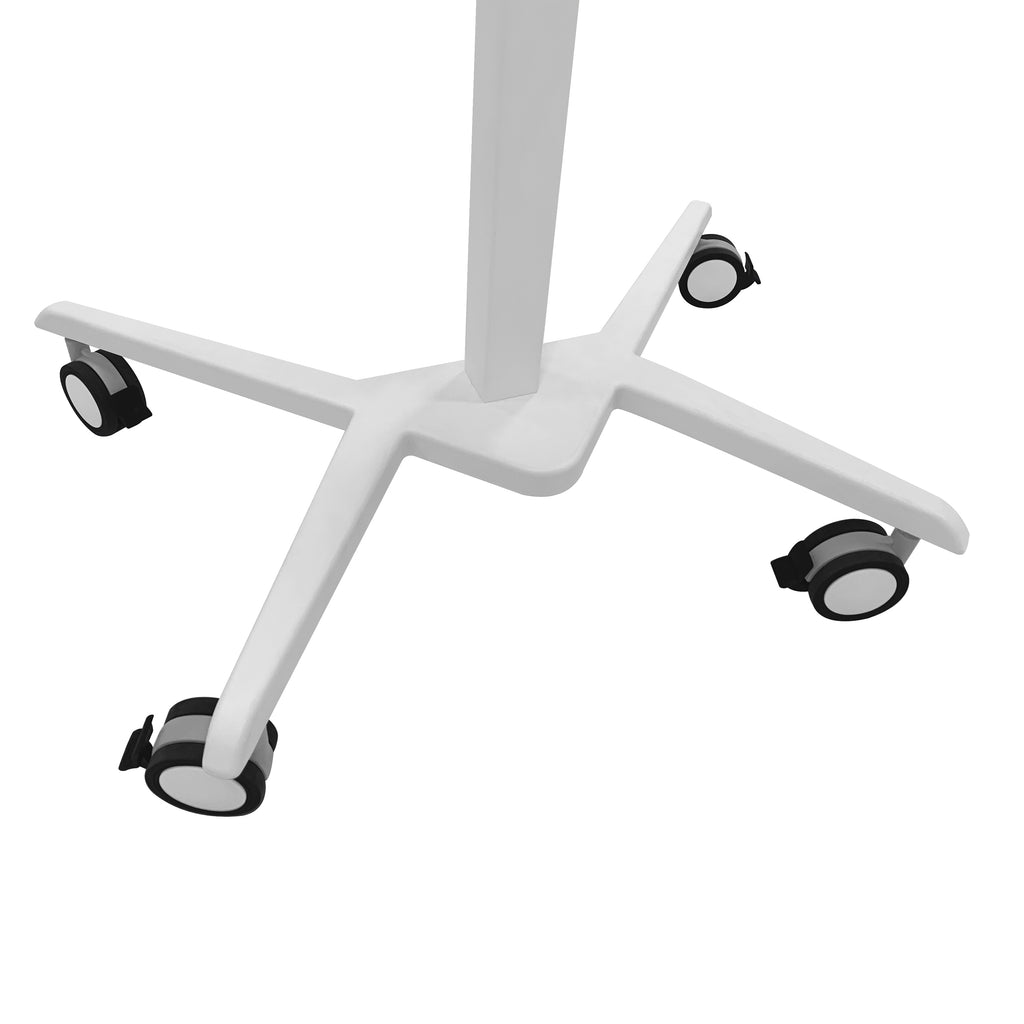 Techni Mobili White Sit to Stand Mobile Laptop Desk, Height Adjustable