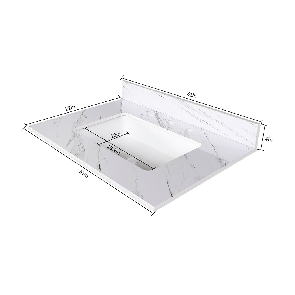 31 Inch Marble Vanity Top