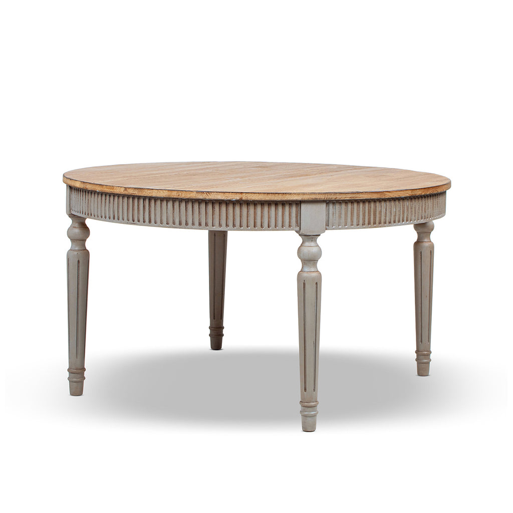 Colette 55" Reclaimed Wood Round Dining Table, Antique