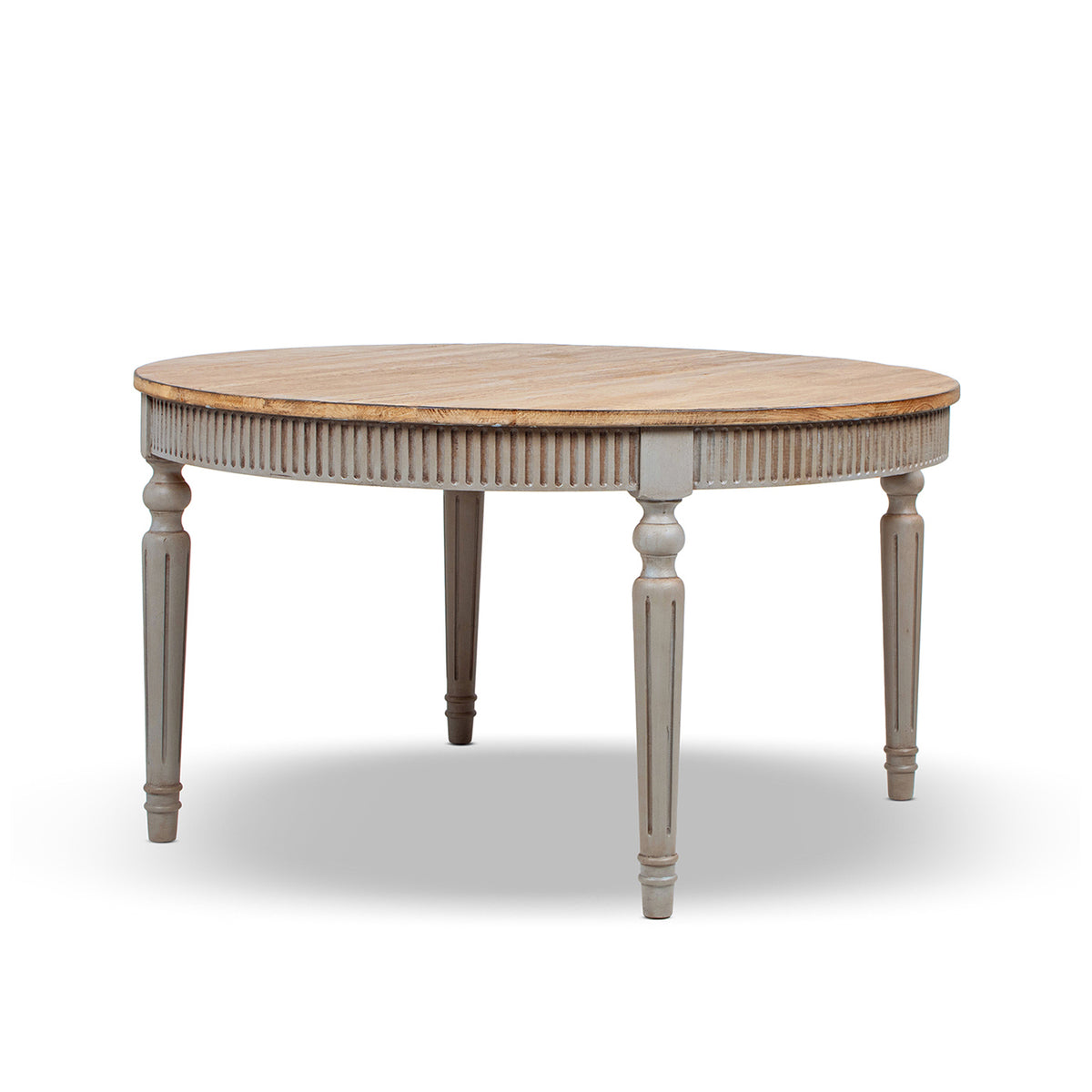 Colette 55" Reclaimed Wood Round Dining Table, Antique