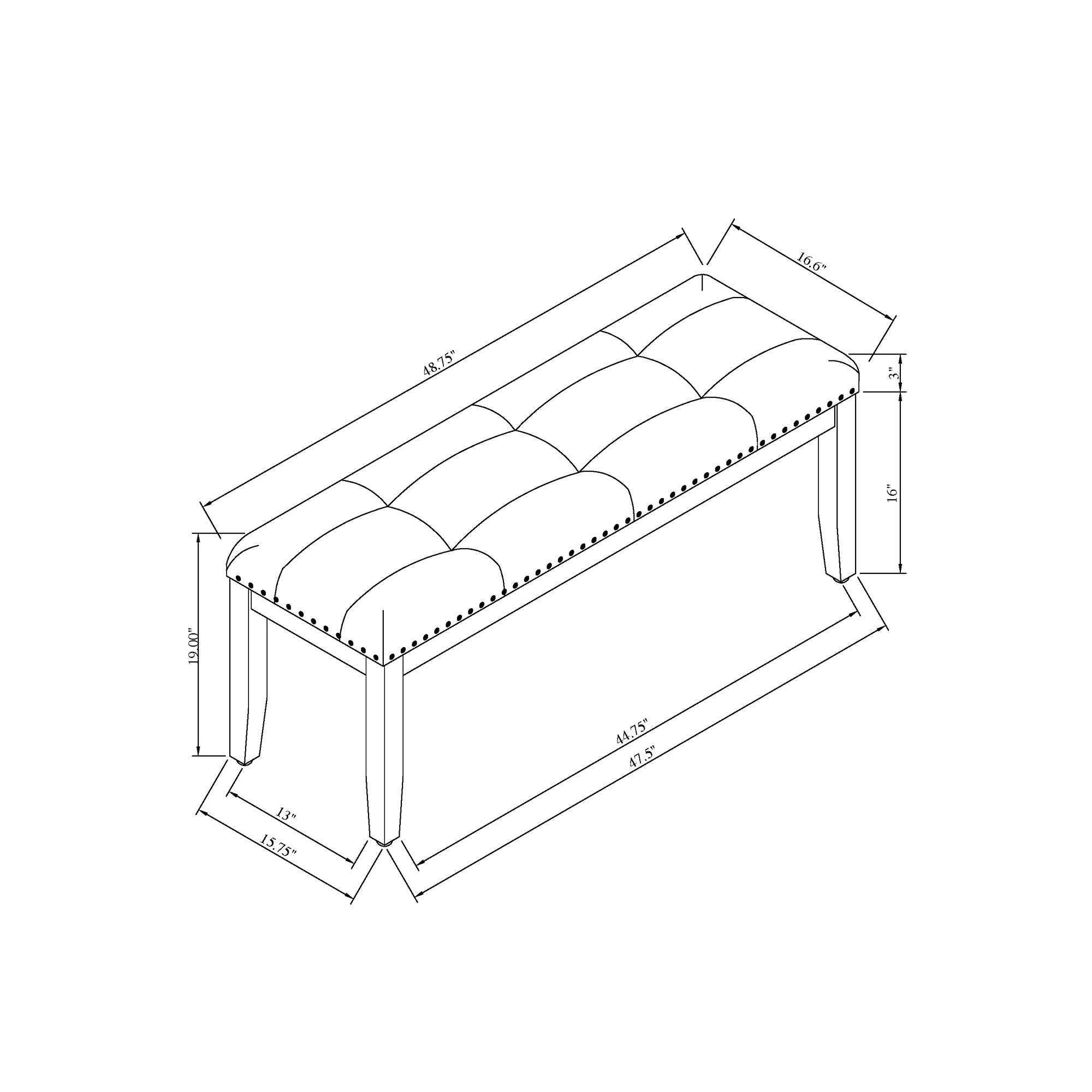 Oceanic Light Dining Bench