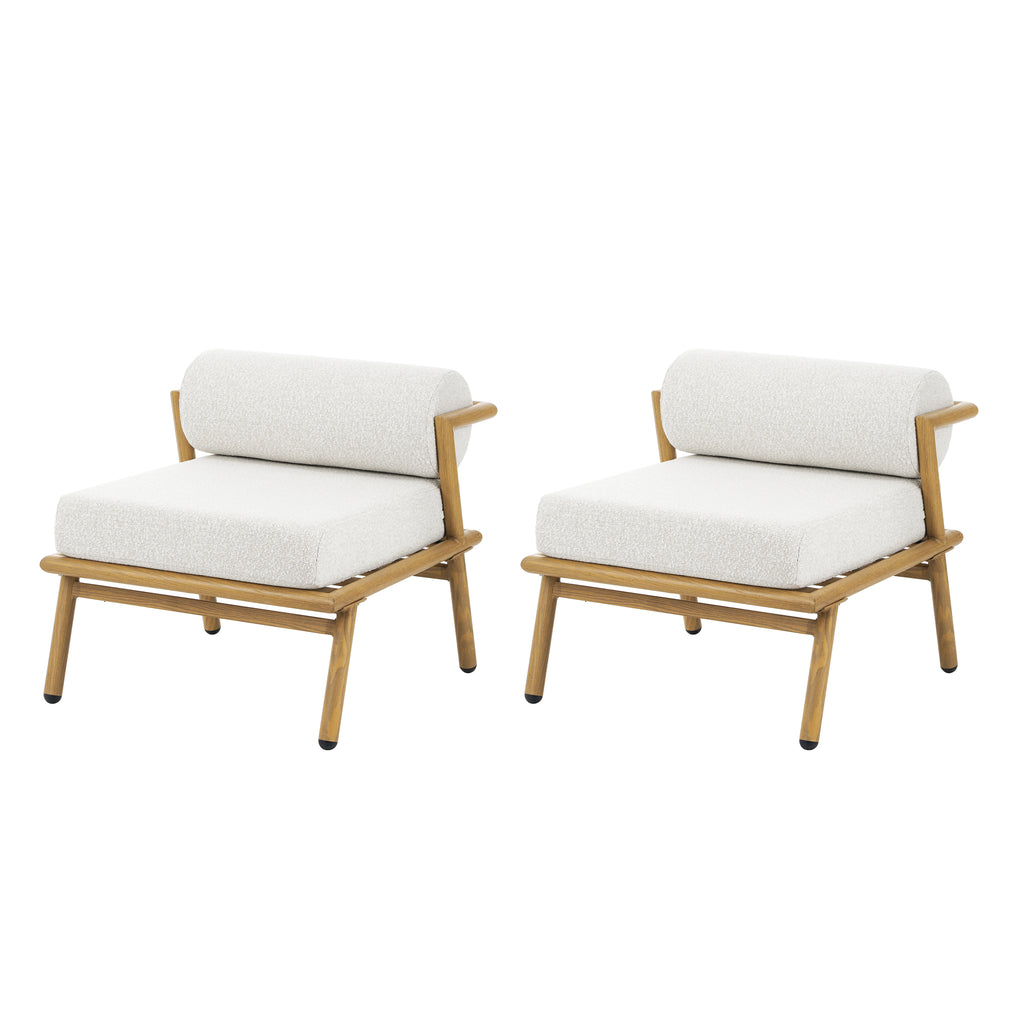La Fiora Outdoor Patio Teak Finished Iron Club Chair