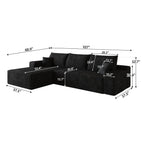 107" Cloud Sectional Couch with L-Shape Chaise