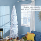 8ft Pencil Artificial Christmas Tree with Realistic Branches