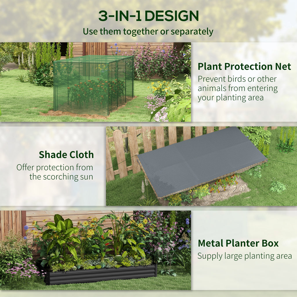 Outsunny 7.3 x 3.4 ft Galvanized Raised Garden Bed