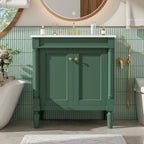 30" Luxurious Bathroom Vanity Cabinet with Ceramic Sink Basin