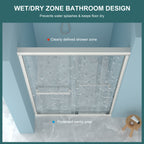 48" W x 76"H Semi-Frameless Bypass Sliding Shower Enclosure