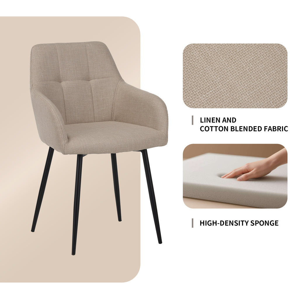 Beige Dining Chair 2-Piece Set