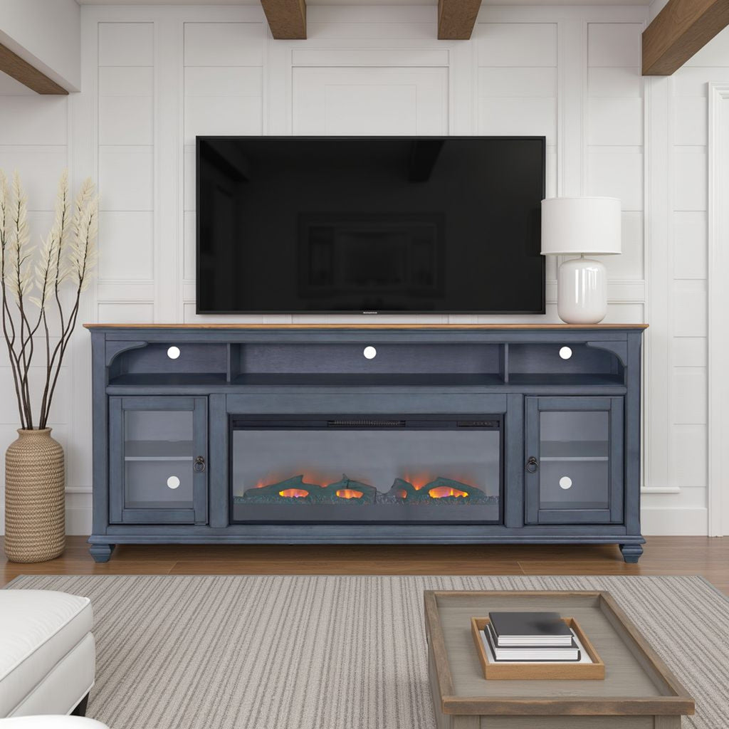 Americana 86 in Fireplace TV Stand for TVs up to 95 inches, Corduroy