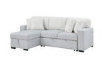 Ford Light Grey/White Reversible Pull Out Sofa Bed