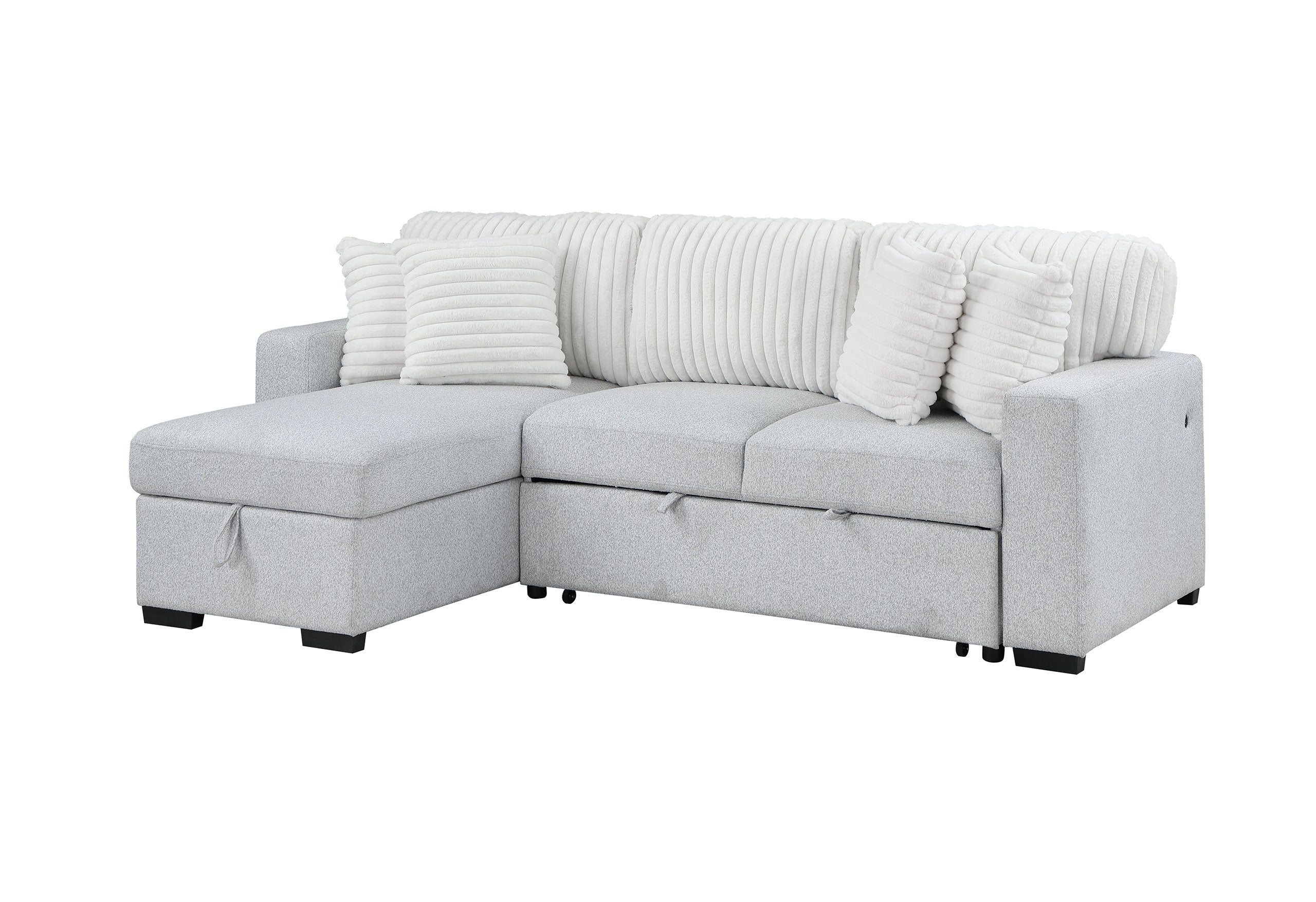 Ford Light Grey/White Reversible Pull Out Sofa Bed