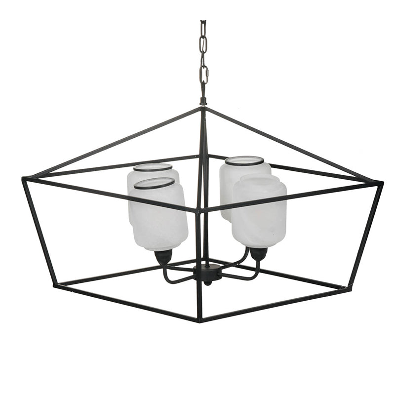 Sleek Industrial Iron Chandelier