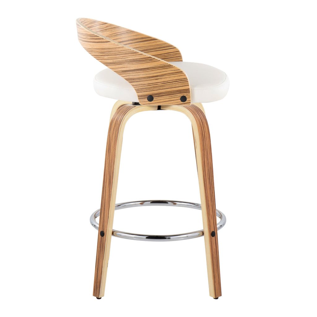 26" Mid-Century Modern Fixed-Height Counter Stool Set
