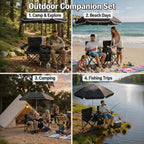 Portable Folding Picnic Chair Set with Umbrella