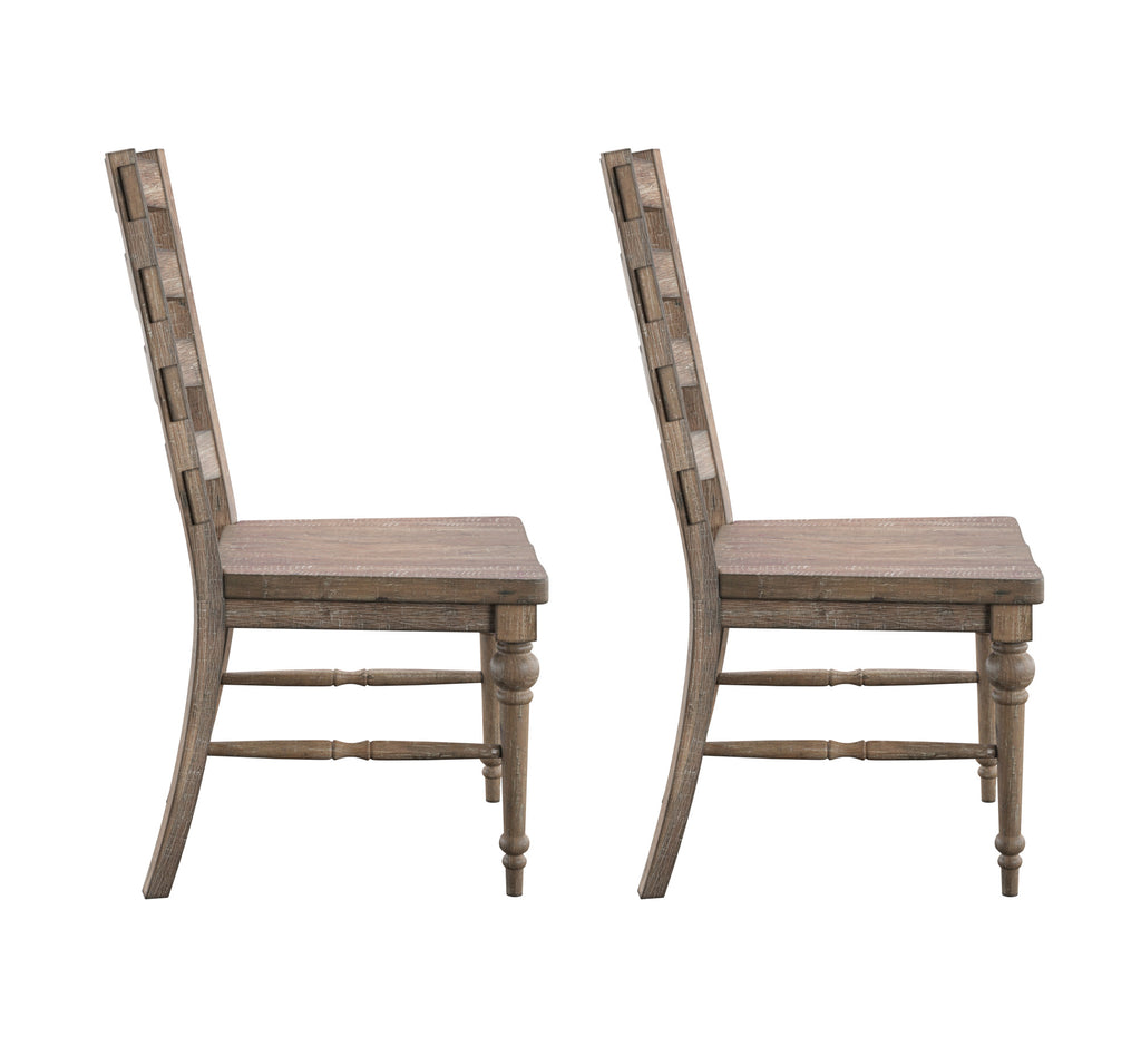 Taupe Ladderback Dining Chairs, Set of 2