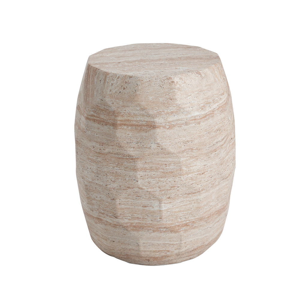 Outdoor/Indoor Lightweight Concrete Side Table - Travertine Finish