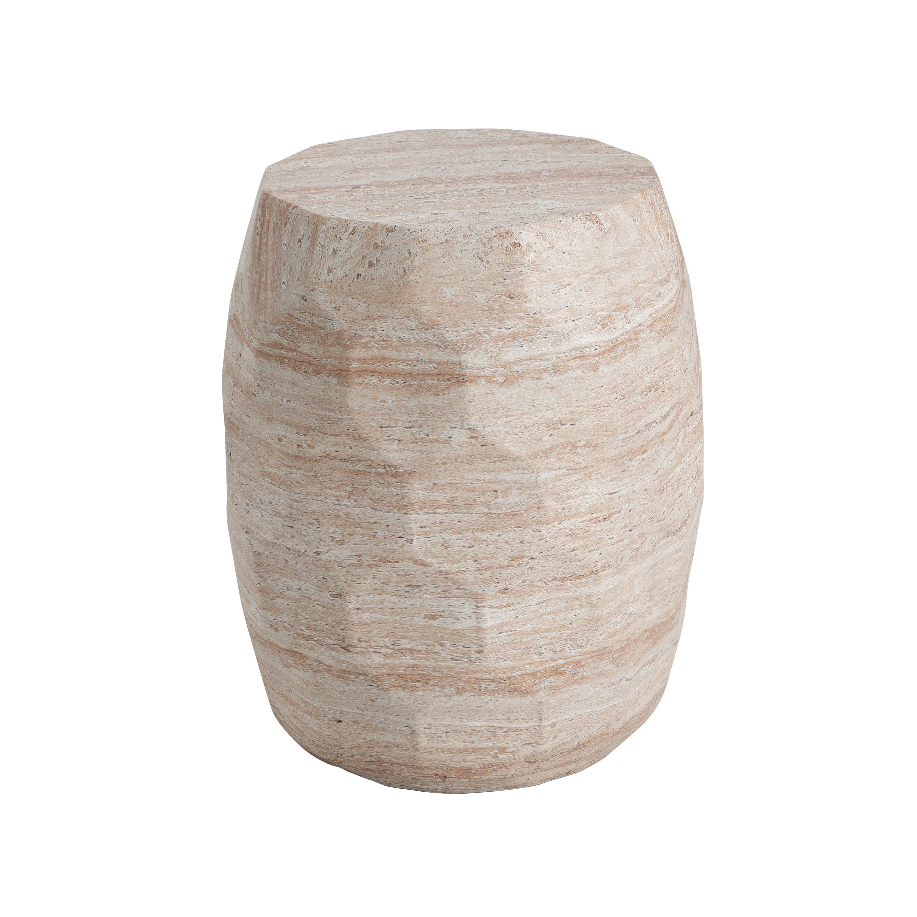 Outdoor/Indoor Lightweight Concrete Side Table - Travertine Finish