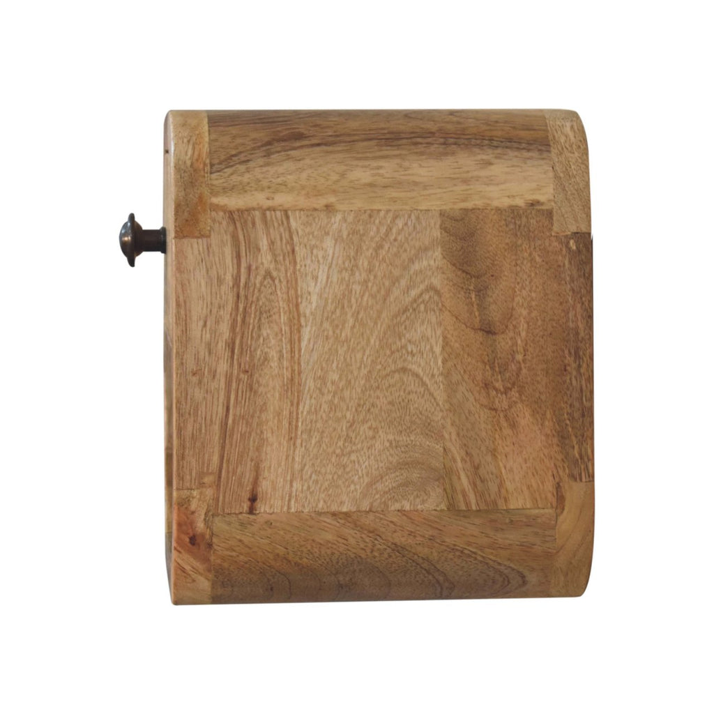 Extra Mini Curved Oak-ish Bedside with Open Slot, 1-Drawer