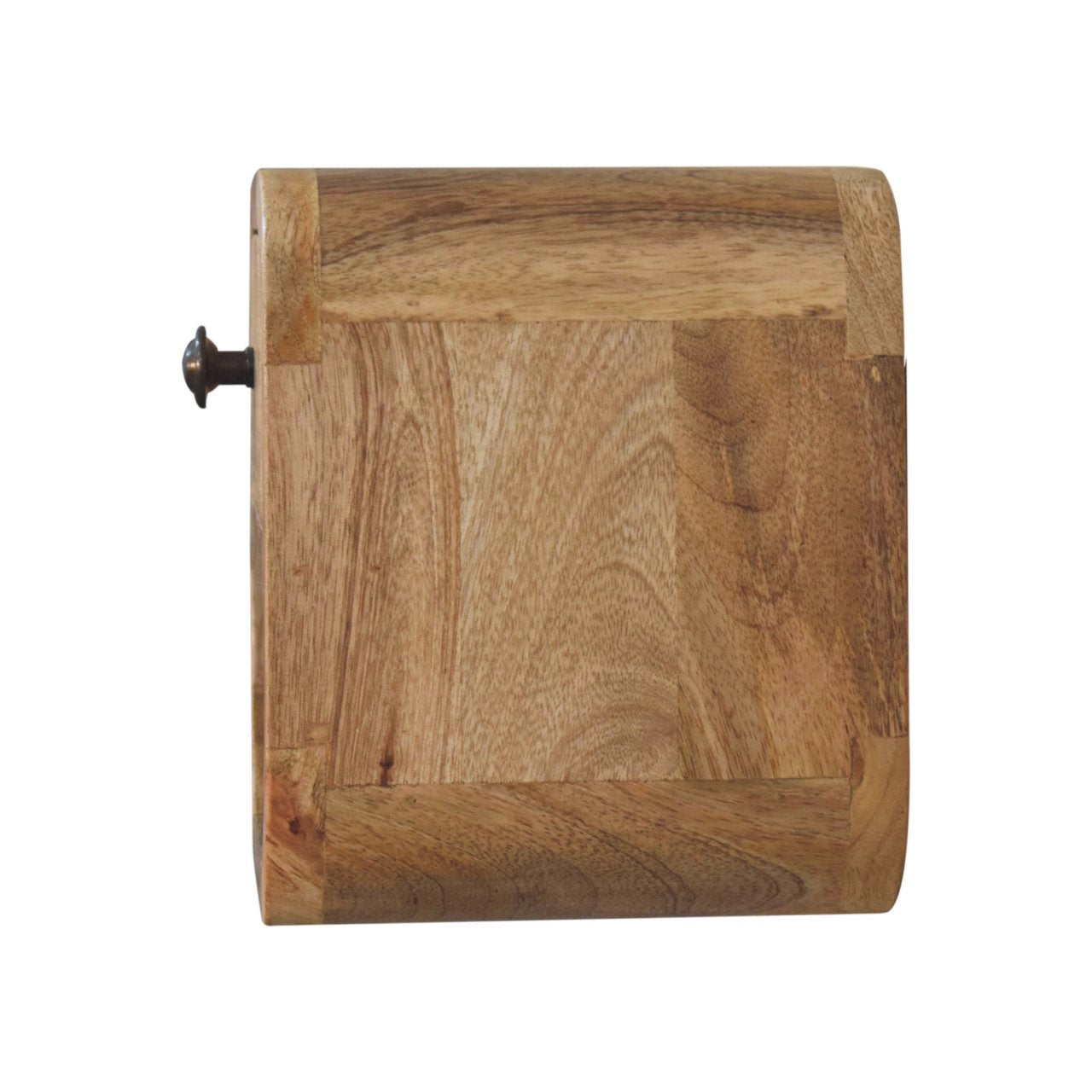 Extra Mini Curved Oak-ish Bedside with Open Slot, 1-Drawer
