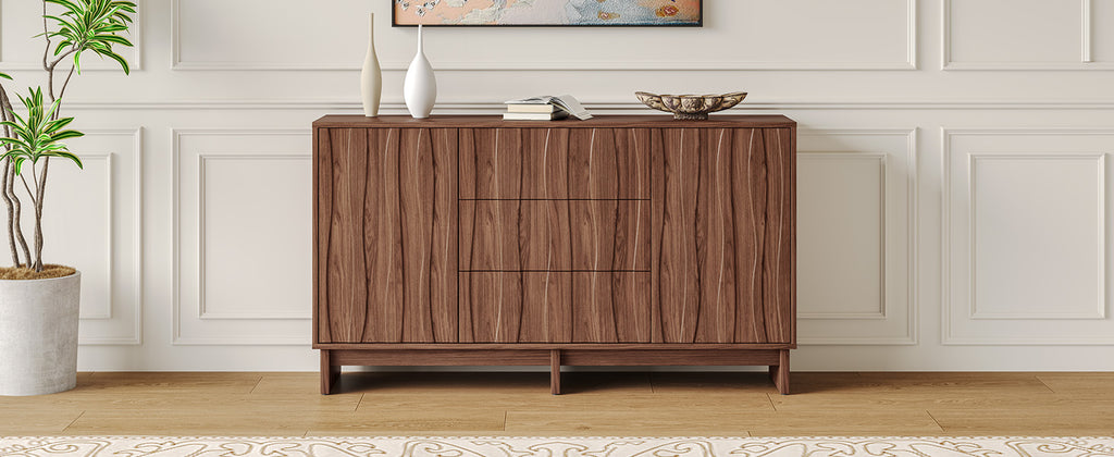 59.1" Buffet Sideboard with 2 Doors and 3 Drawers
