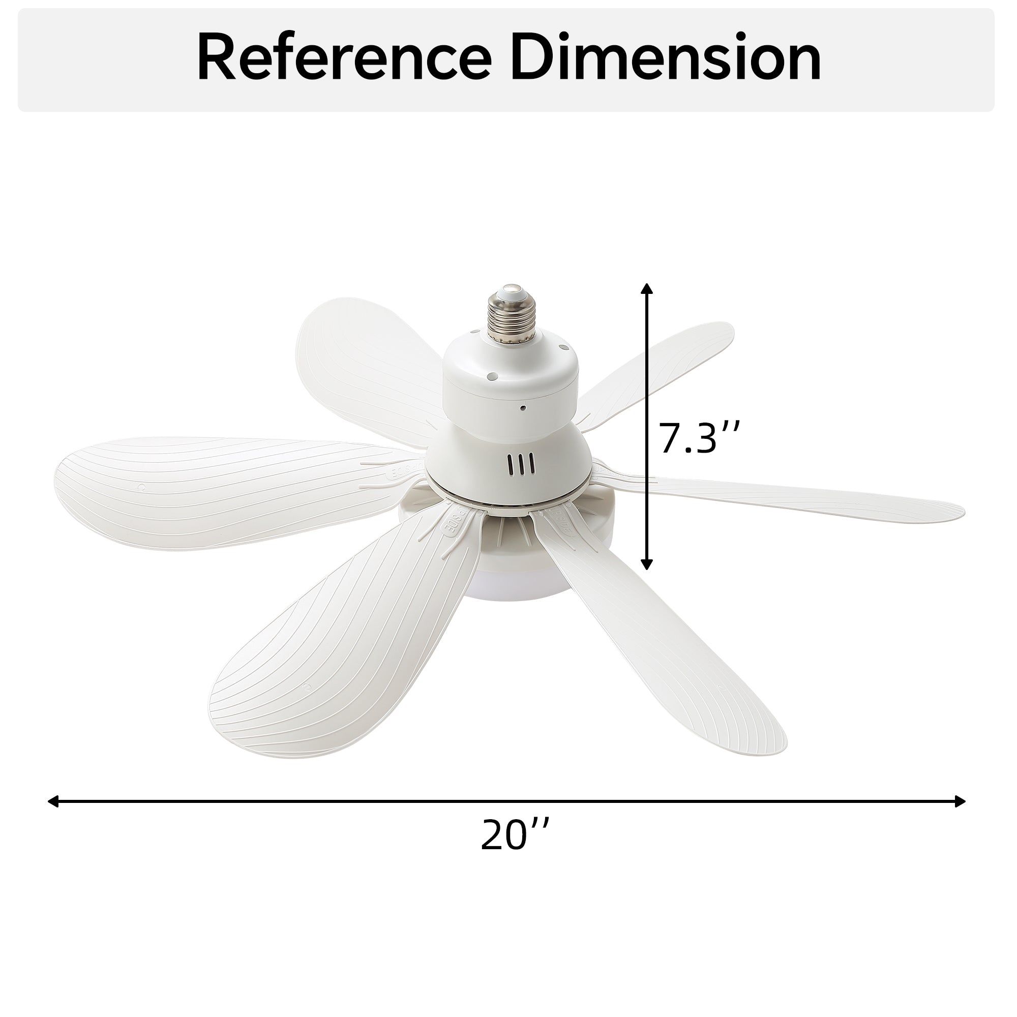 20-Inch Socket Fan Light Portable Ceiling Fan