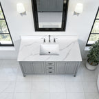 49-Inch Quartz Bathroom Vanity Top with Undermount Sink