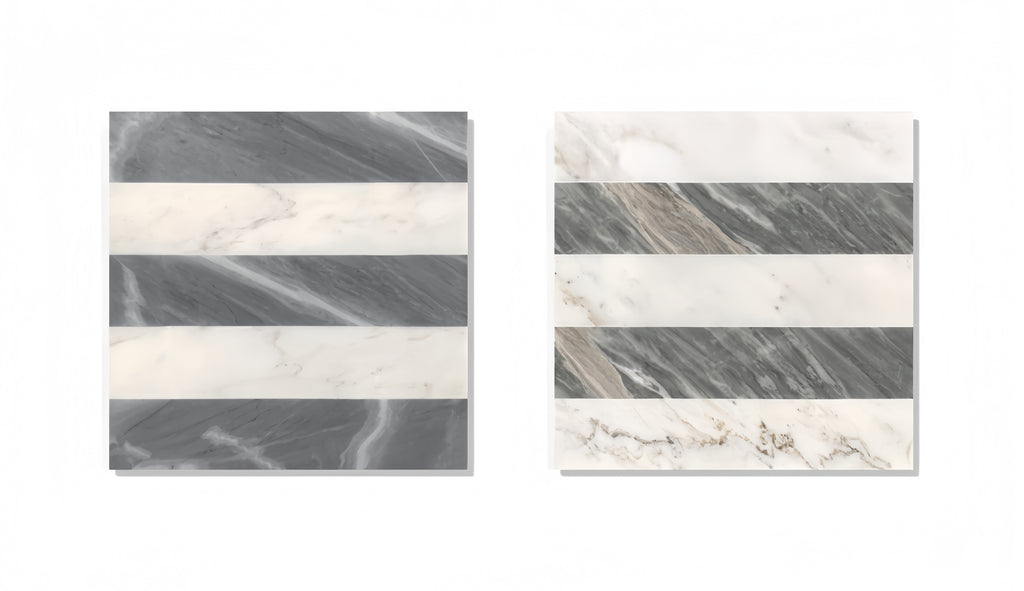 12x12 White Gray Waterjet Marble Tiles