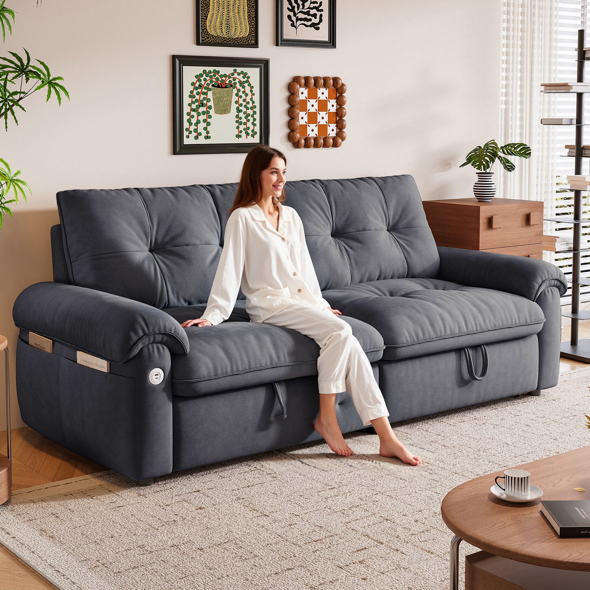77-Inch Convertible Sofa Bed