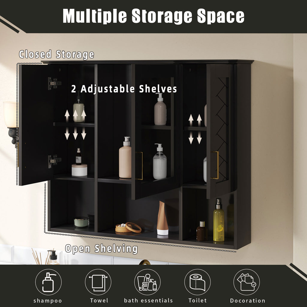 35 Inch 2-in-1 Wall Mounted Medicine Cabinet