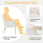 Velvet Accent Chair - Modern Upholstered Living Room Chair