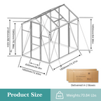 Heavy Duty Aluminum Greenhouse 6x6 FT