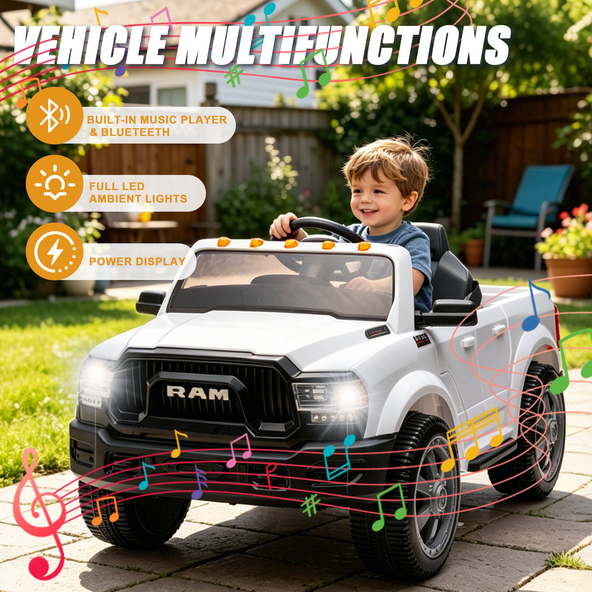 Licensed RAM 2500 12V Large Kids Ride On Electric Pickup