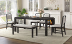 TREXM Vintage Extendable Dining Table Set for 4-6